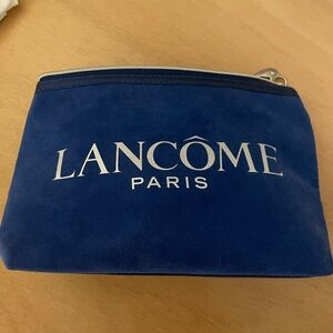 Free with bundle only!! New Lancome make up bag blue velvet feel